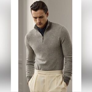 Polo by Ralph Lauren Men's 100% Cashmere Sweater Quater Zipp up